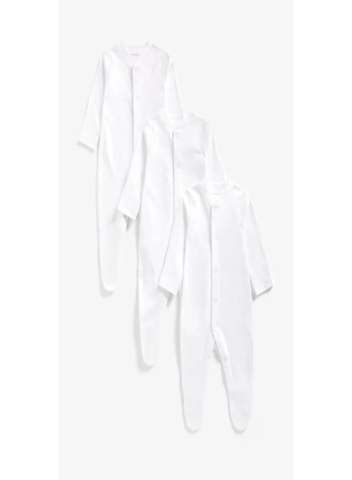 White Sleepsuits 3 Pack