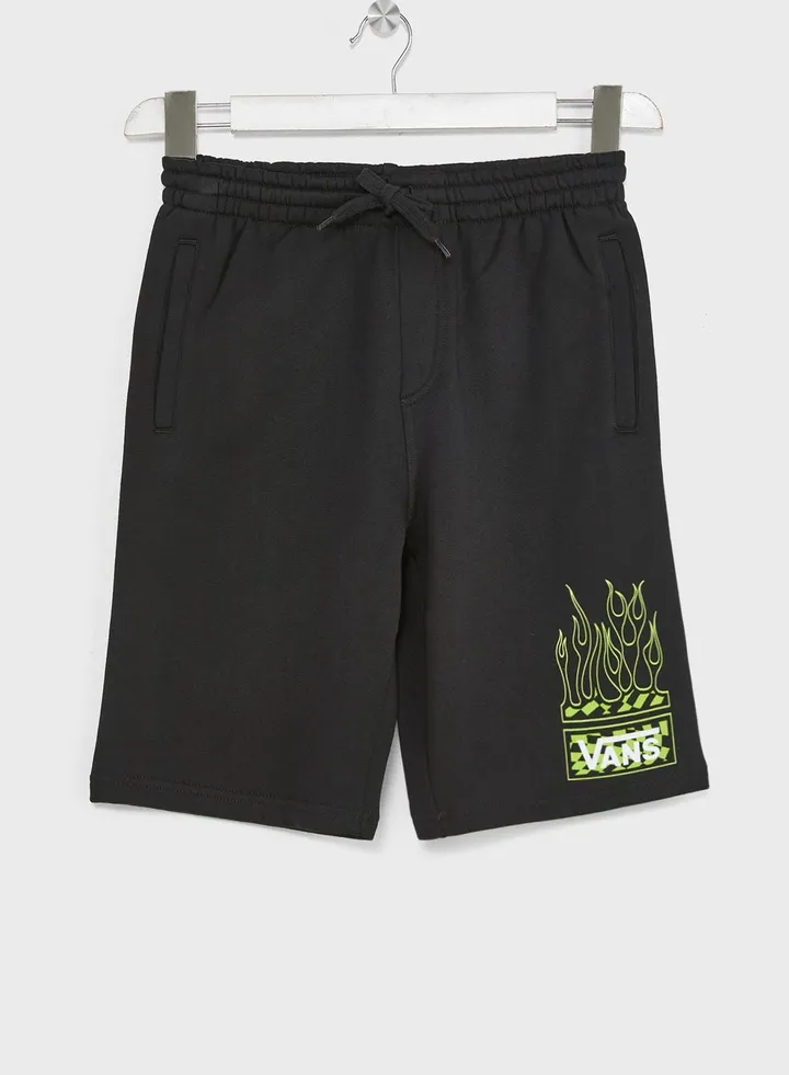 Youth Neon Flames Fleece Shorts