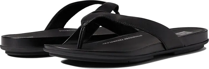 FitFlop Gracie Leather Flip-Flops (All Black) Women's Shoes