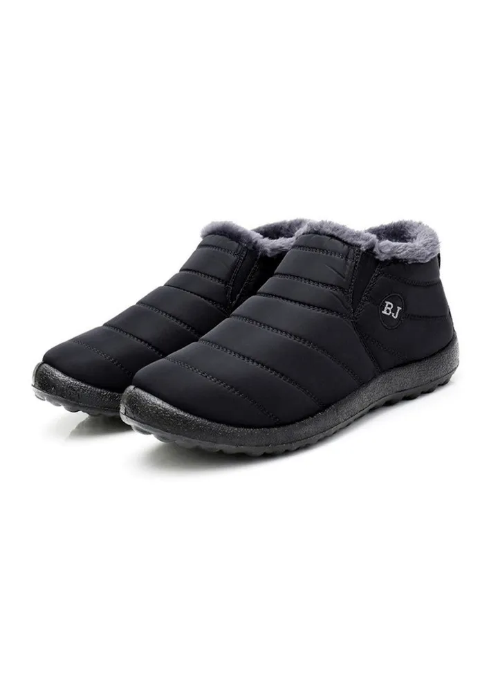 Men Ankle Boots Slip On Flat Casual Footwear Black