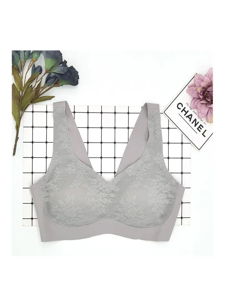 French lace bra Embroidery soft underwire thin cotton bra