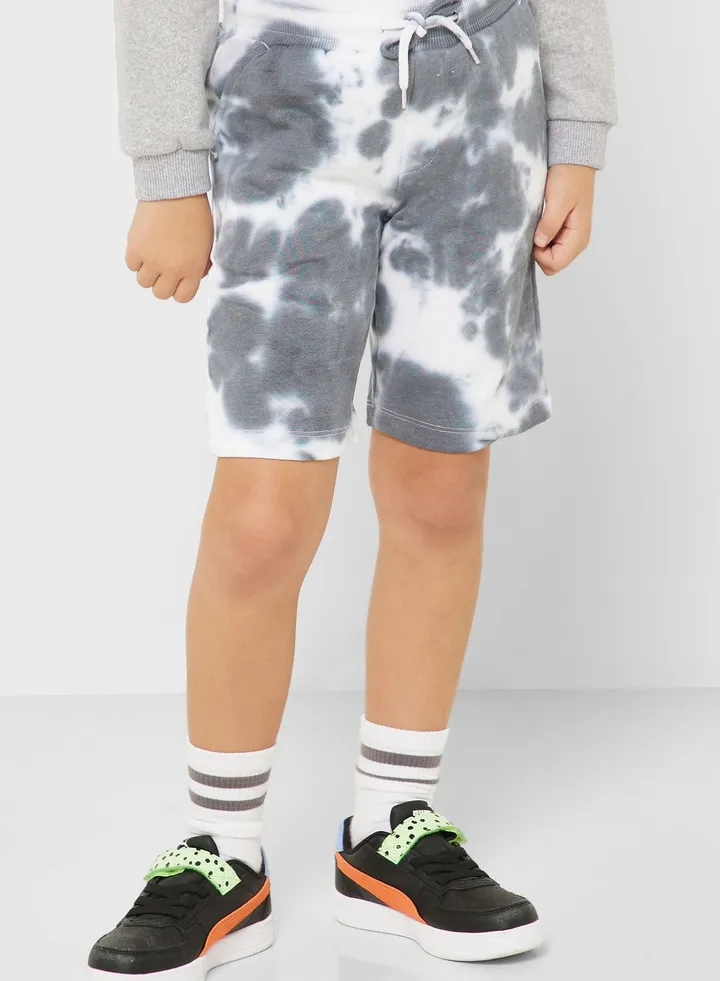 Tie & Dye Printed Shorts For Boys