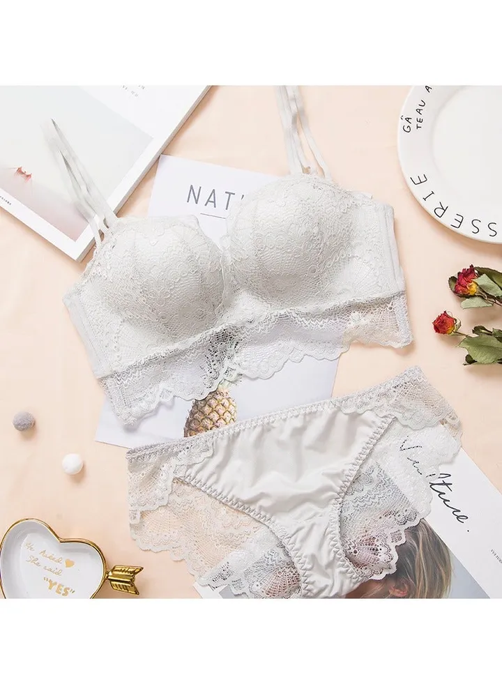 Ultra-thin spongeless transparent bra, large chest shows small, lace bra, women's underwear bra