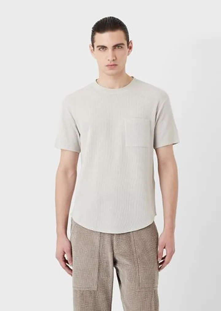 Crew-neck T-shirt in cotton and cashmere
