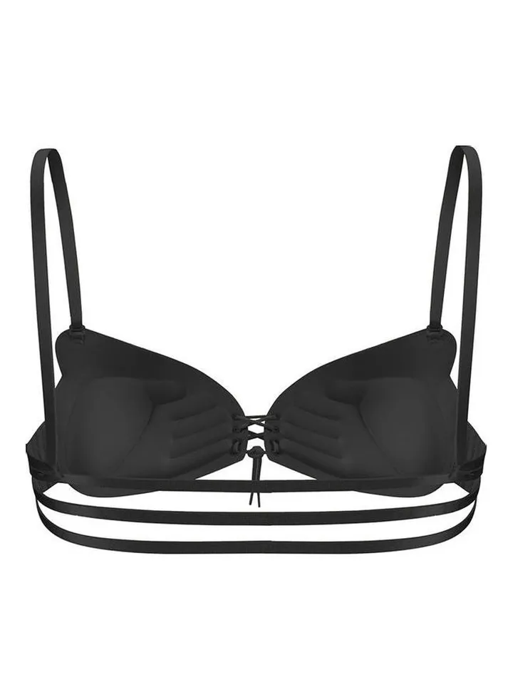 Long Back Buckle Stainless Steel Bra With Buckle Black