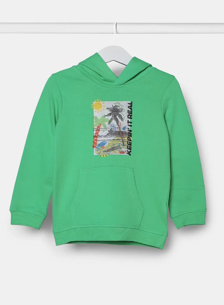 Casual Stylish Hoodie Green