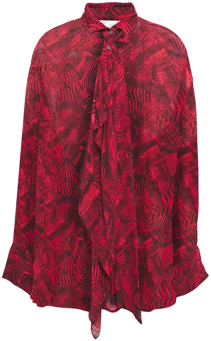 Reason draped printed crepe de chine blouse