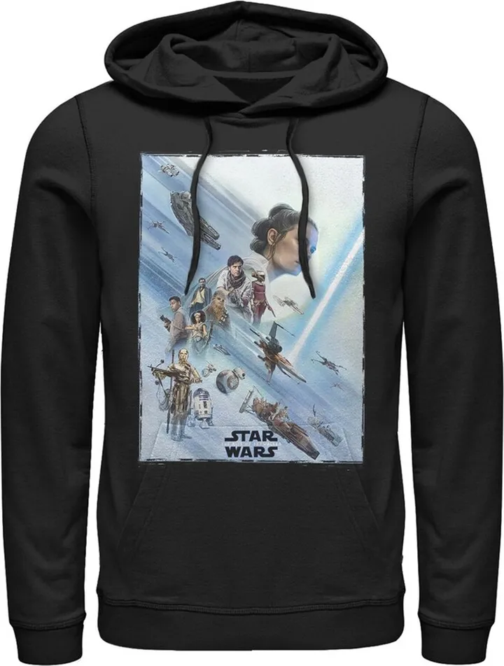 Men's Star Wars: The Rise of Skywalker Rey Poster Pull Over Hoodie - Black - 3X Large