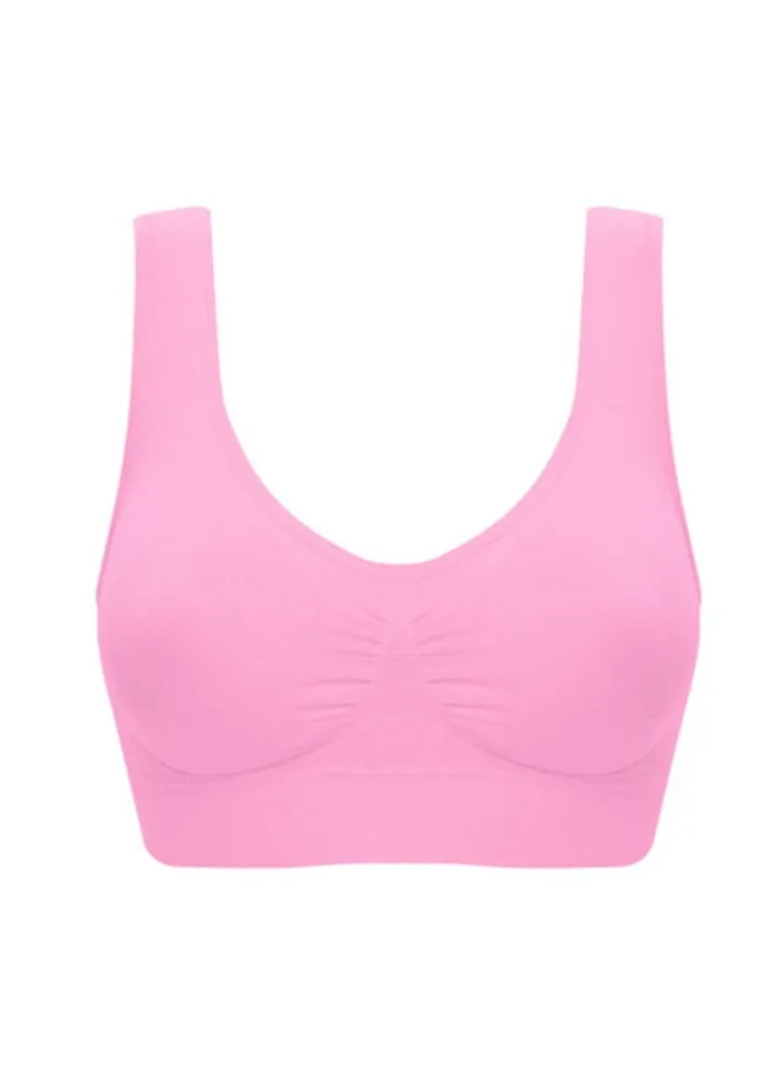 Women's Comfy Padded Wireless Sport Yoga Sleep Bra Cropped Vest.