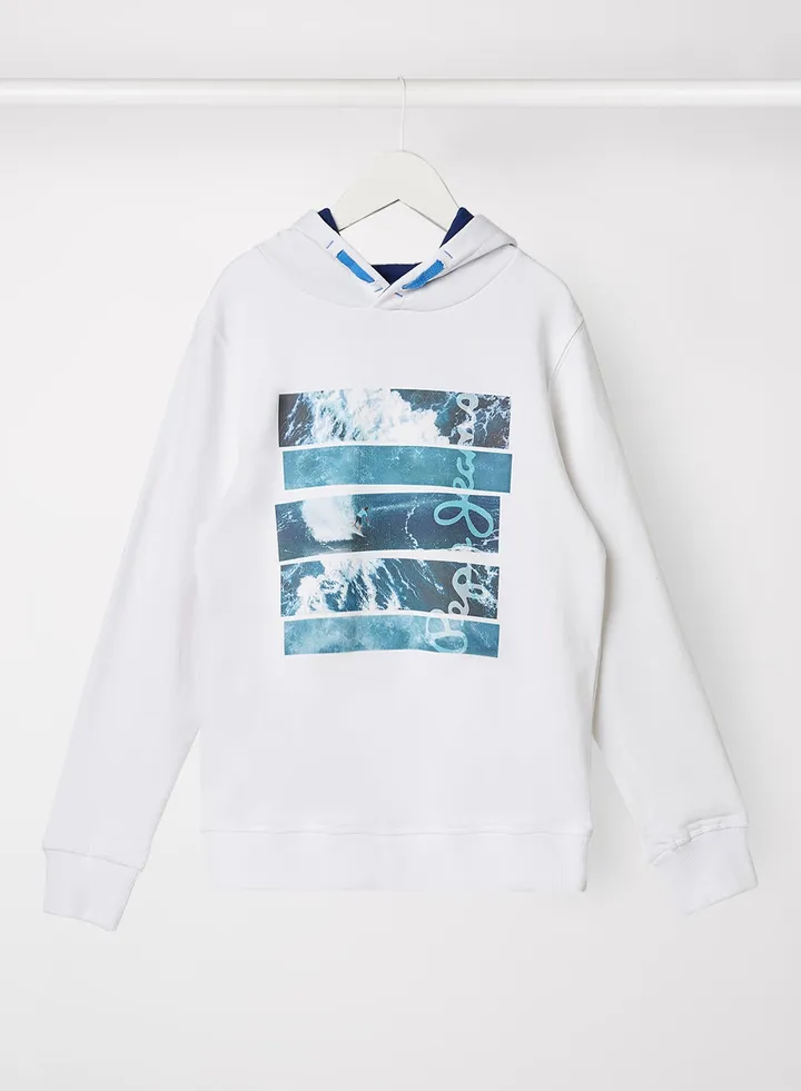 Kids/Teen Surfers Print Hoodie White
