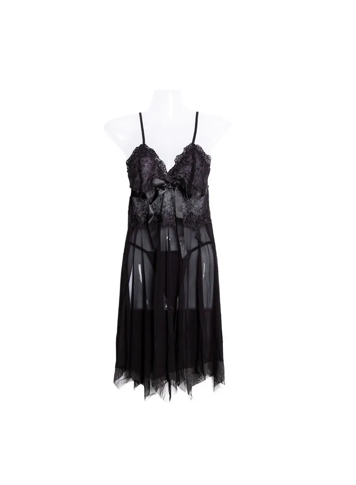 Women Lace Chemise Lingerie Babydoll Sleepwear Nightgown Dress.