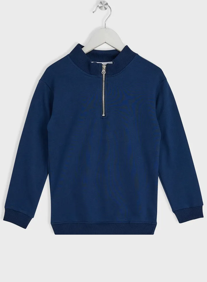 Boys Solid Half Zip sweater