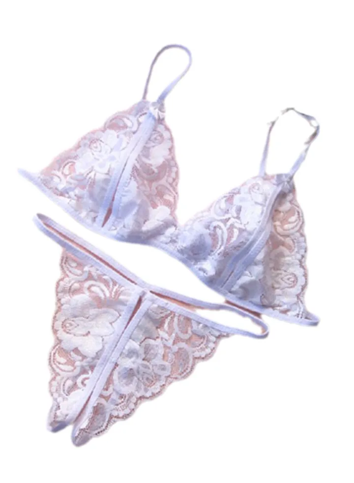 2pcs lace underwear set thong two piece underwear set