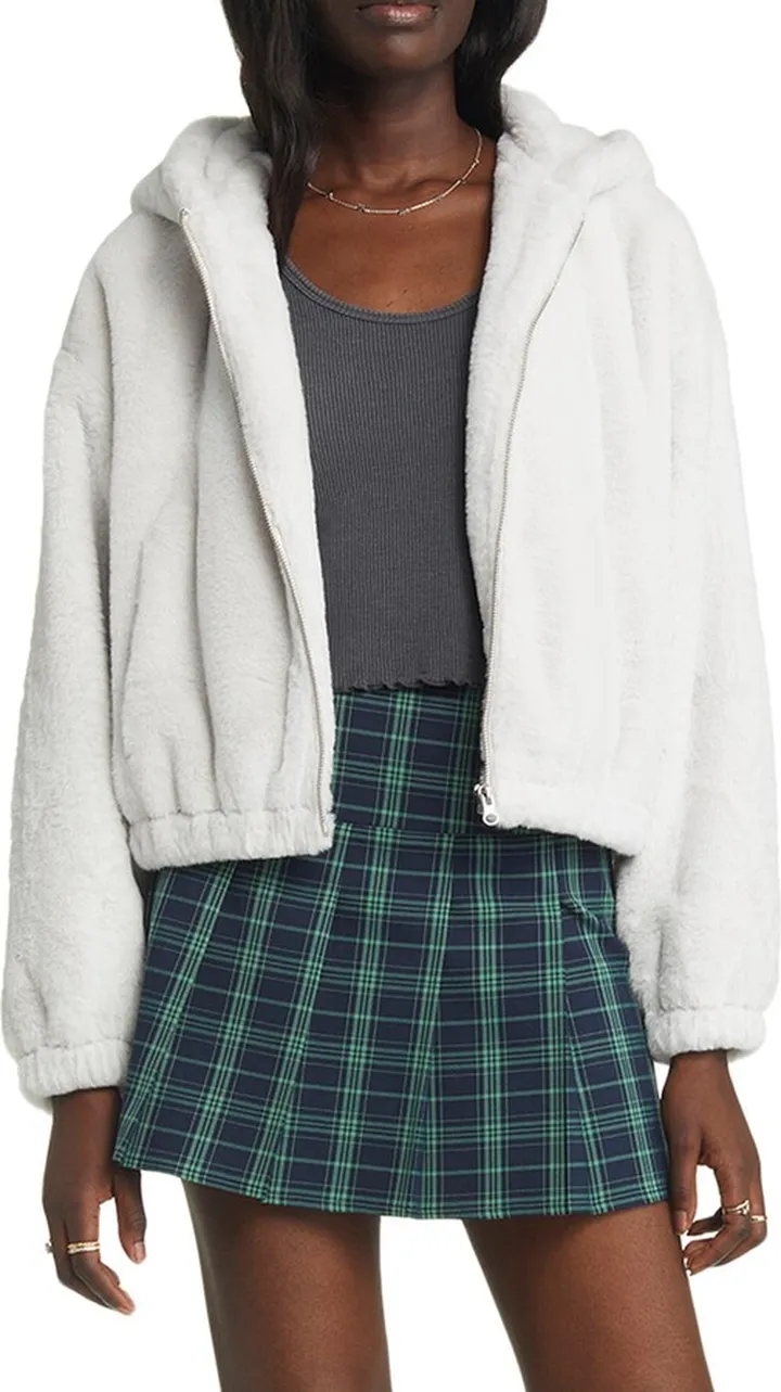 Hooded Faux Fur Jacket