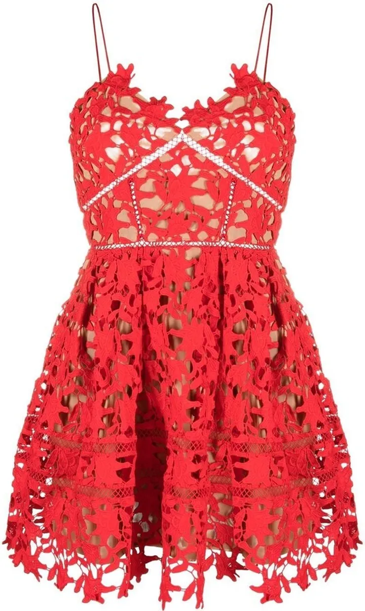 Lace-Overlay Mini Dress