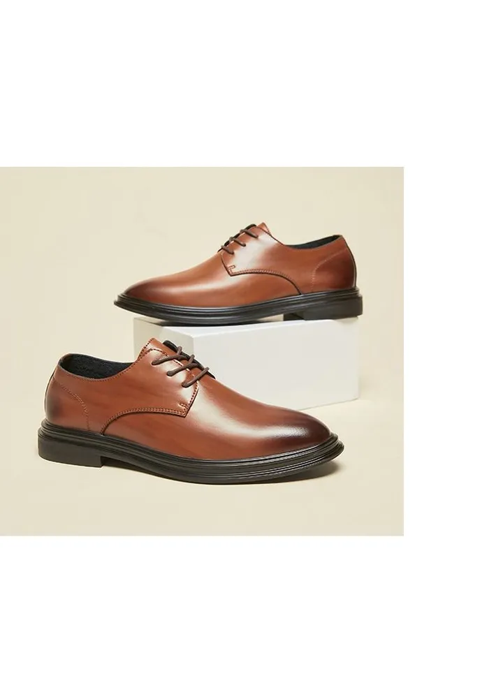 Men's Business Formal Casual Leather Shoes Brown