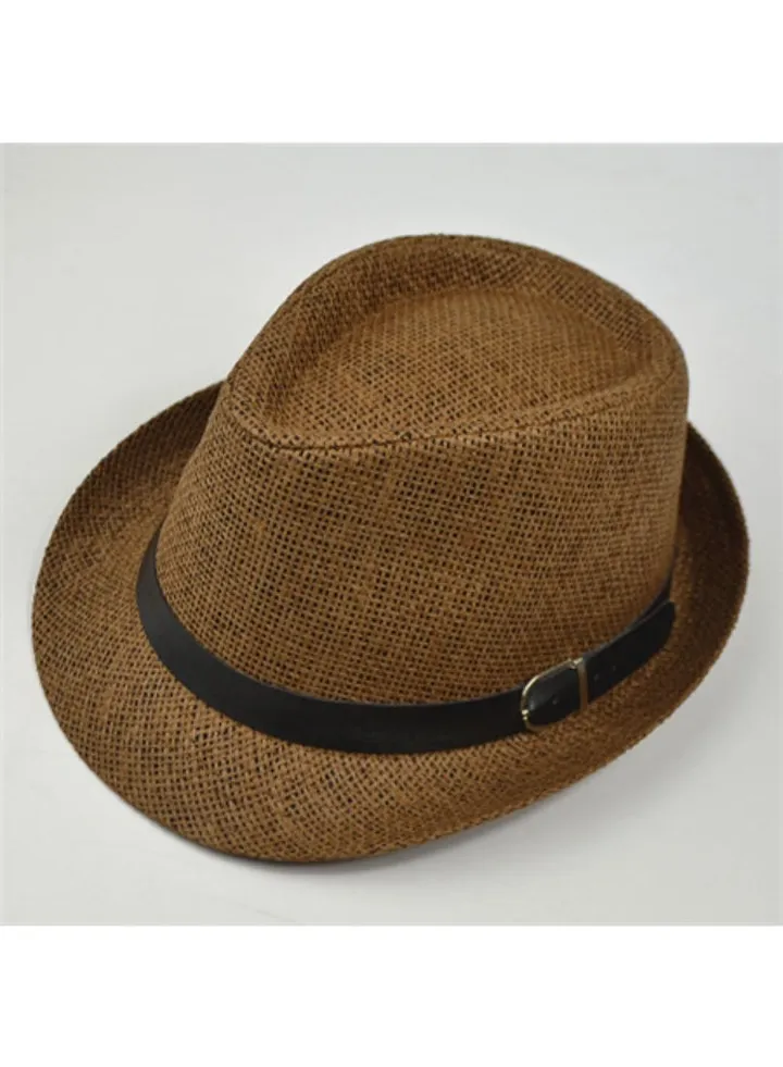 Fashionable Straw Jazz Hat Brown