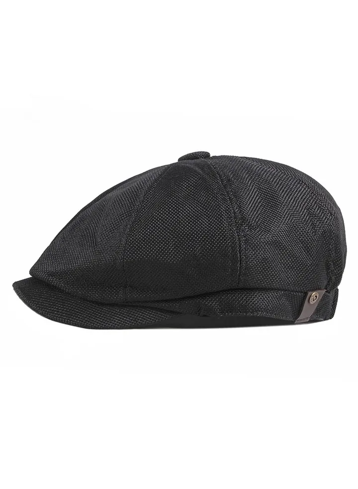 Fashion Autumn Winter Cotton Breathable Beret Cap Sun Protection Comfort Adjustable Cowboy Cap for Men Women Black
