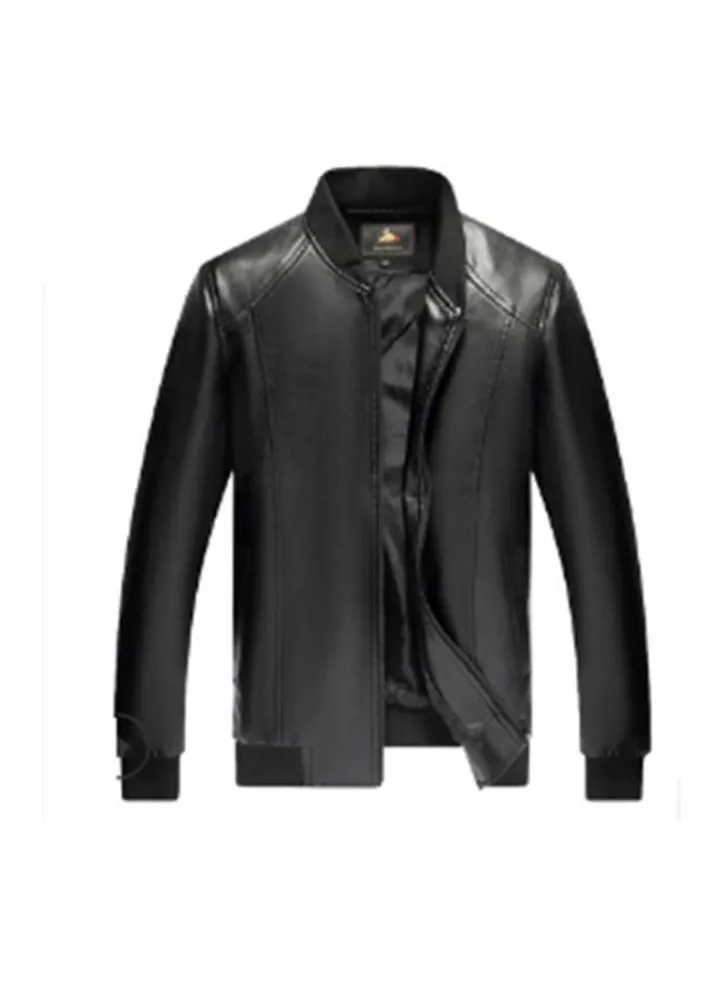 Casual Leather Jacket Black