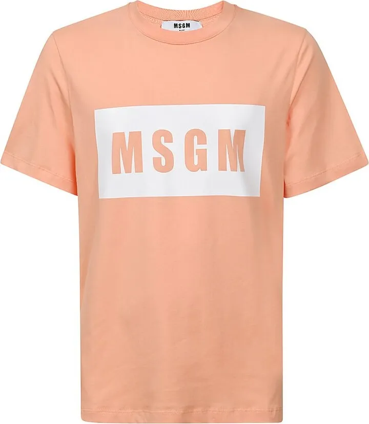 MSGM Logo Printed Crewneck T-Shirt