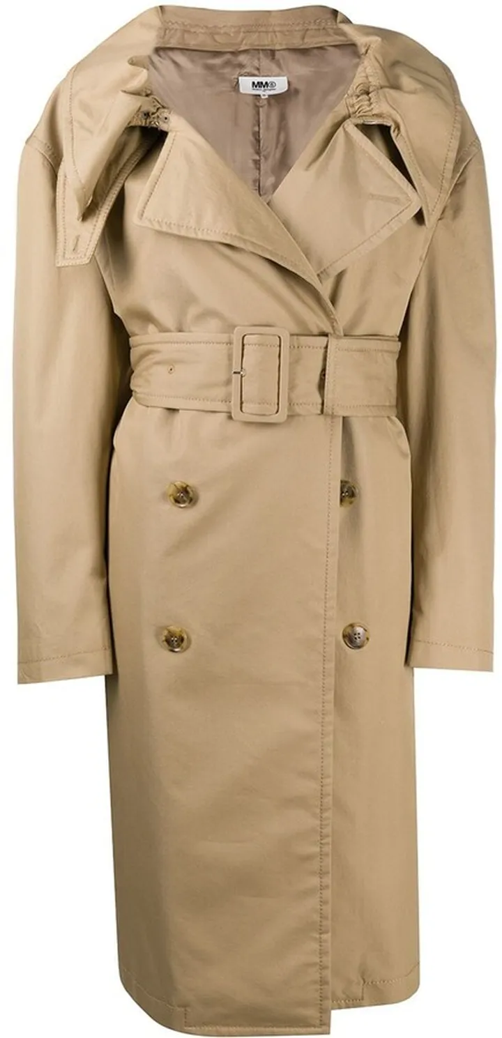 Scrunched Lapel Trench Coat