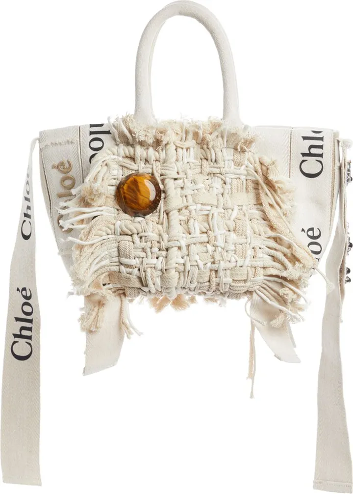 Medium Woody Woven Patch Tote
