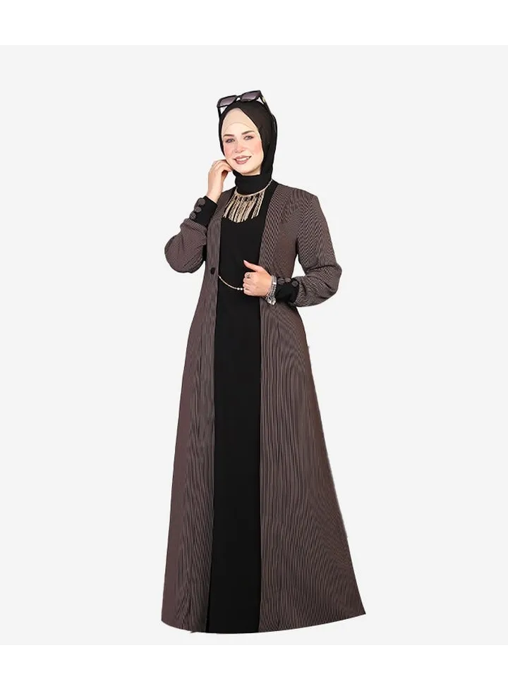 Cady crepe abaya black/brown