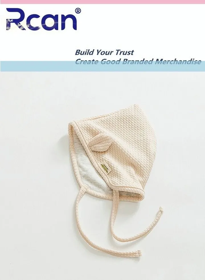 Rcan Newborn Cute Baby Ear Protection Hat Soft Baby Cap Cotton 3-24 Months, Beige
