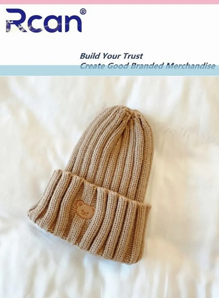 Kids Cute Cartoon Baby Fetal Cap Soft Warm Knitting Baby Hat Cotton 5 Months - 3 Years Old Brown