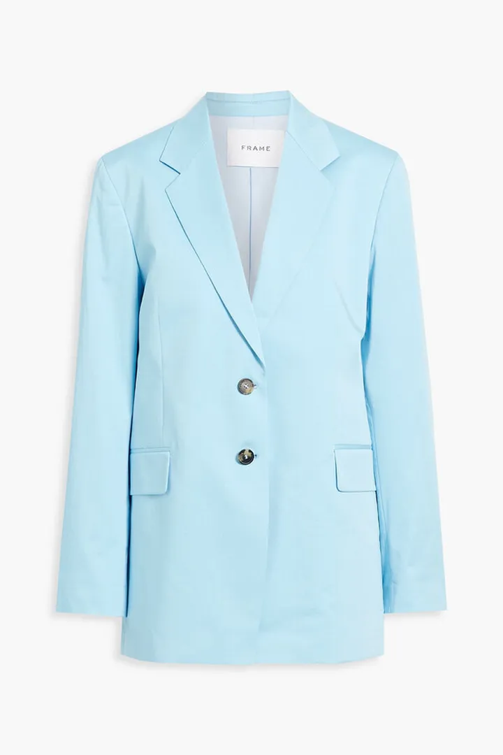 Oversized cotton-blend poplin blazer