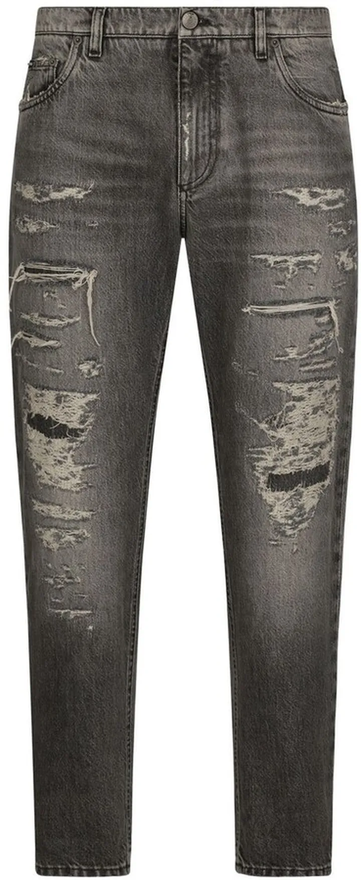 Distressed Ripped-Detail Skinny Jeans