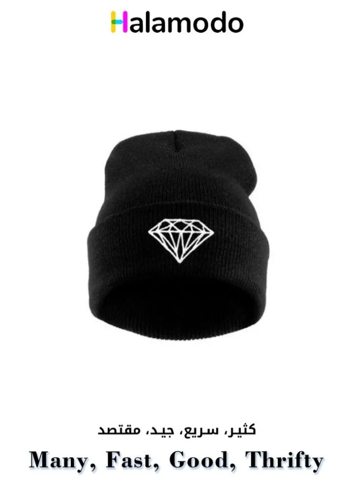 Knitted Hat For Men And Women, Plush Hat, Diamond Pattern, Warm And Windproof for Autumn And Winter Casual Wear