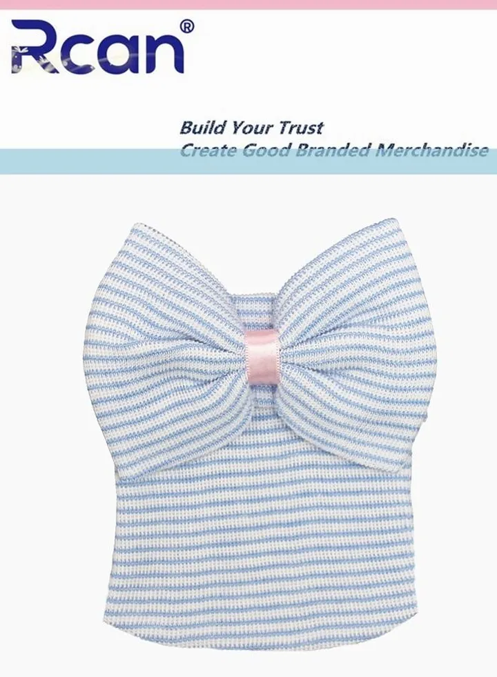 Newborn Cute Baby Fetal Cap Soft Warm Knitted Baby Hat Cotton 0-3 Months Blue