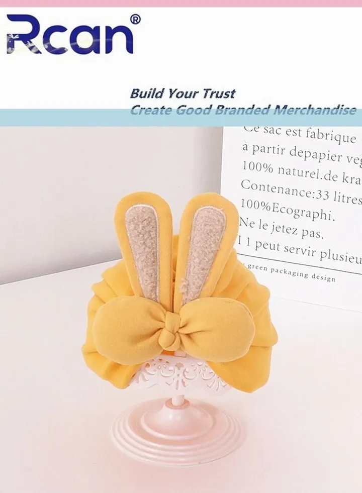 Newborn Cute Baby Fetal Cap Soft Warm Baby Hat Cotton 0-6 Months Yellow