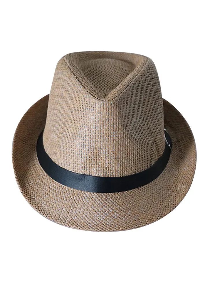 Fedora Panama Style Hat Brown