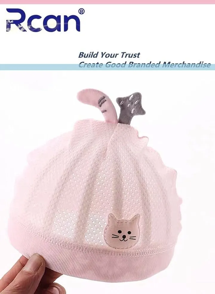 Newborn Pure Cotton Windproof Brine Door Single-layer Cap Cartoon Breathable Hat Male Baby 0-6 months