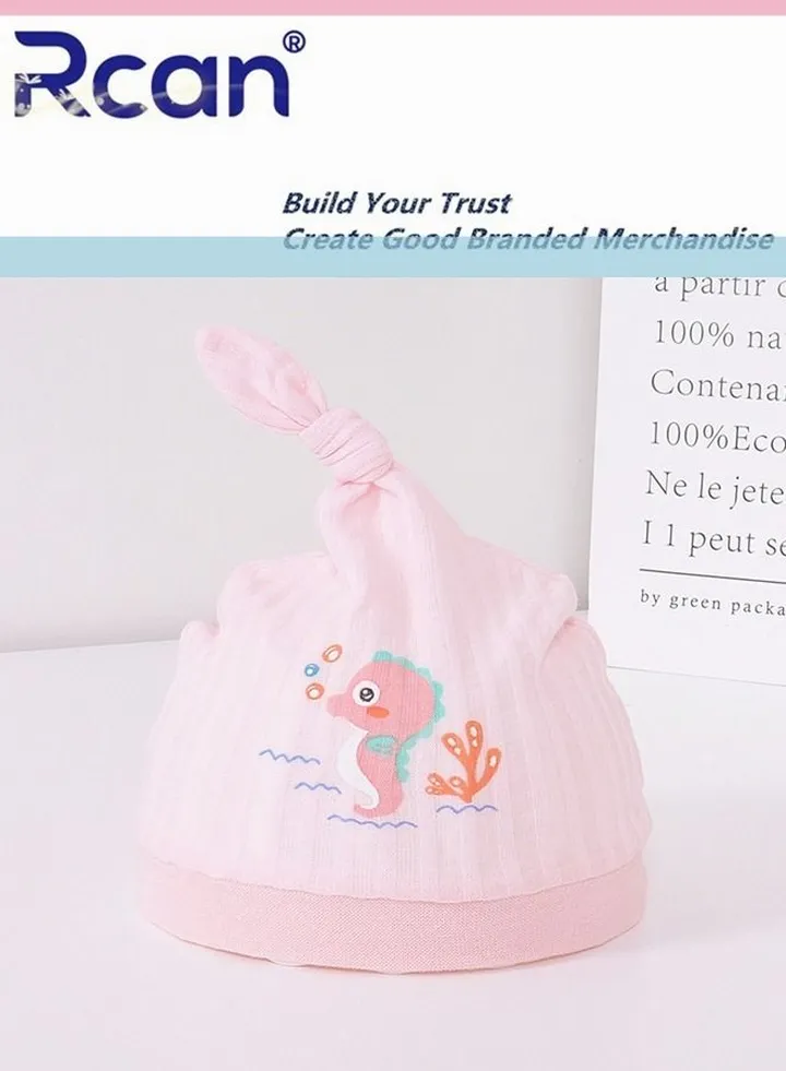 Newborn Cute Baby Fetal Cap Soft Warm Baby Hat Cotton 0-3 Months Pink