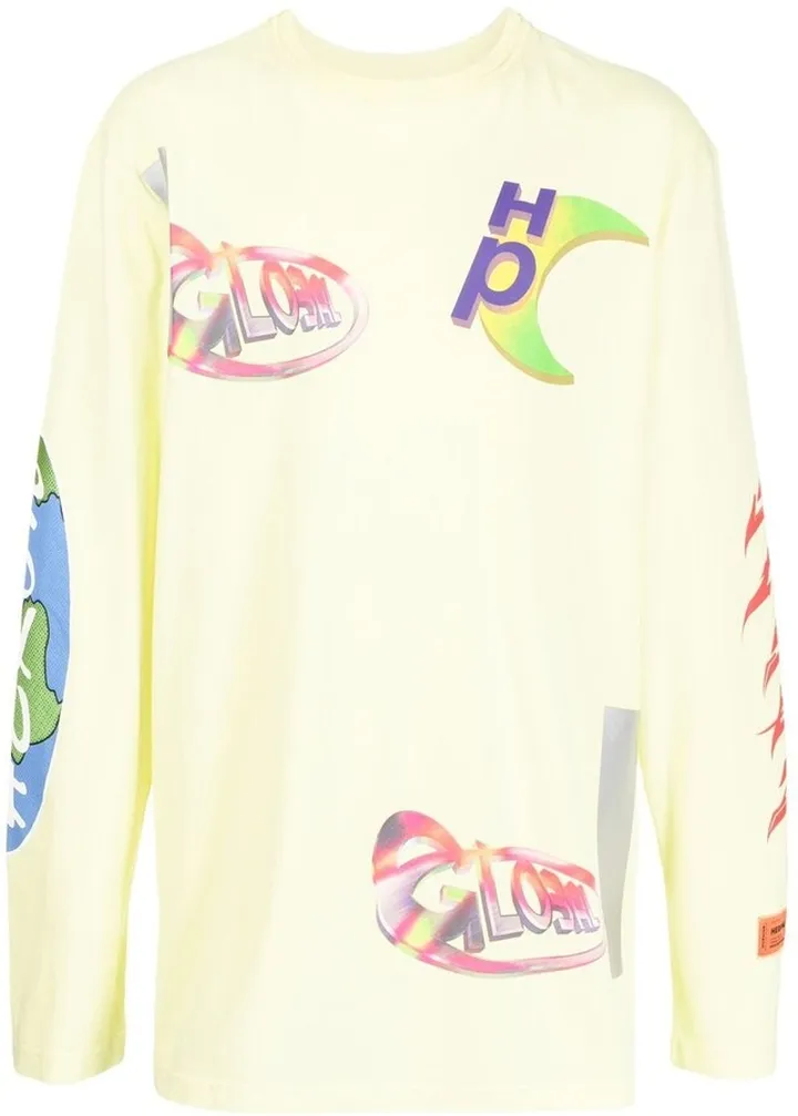 Global-print long-sleeve T-shirt