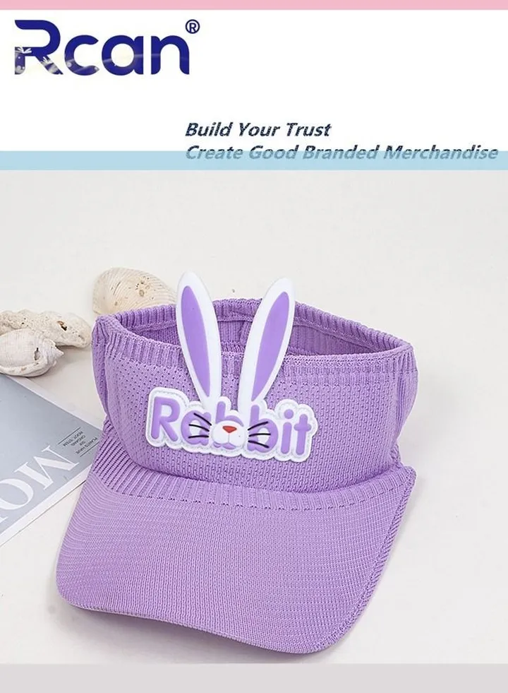 Baby Windproof Sunshade Empty Hat Rabbit Ears Knitted Cap 1-2 Years Old
