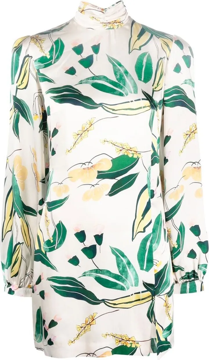 Tropical Explosion-print silk dress