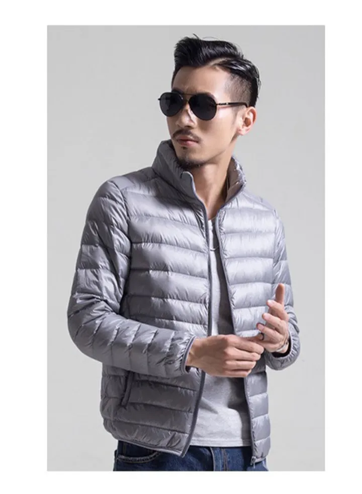 Stand Collar Down Jacket Grey