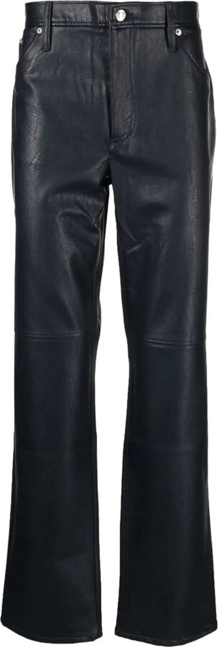 Faux-Leather Straight-Leg Trousers
