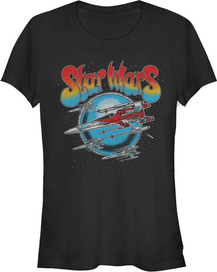 Junior's Star Wars: The Rise of Skywalker Groovy Flight T-Shirt - Black - Small