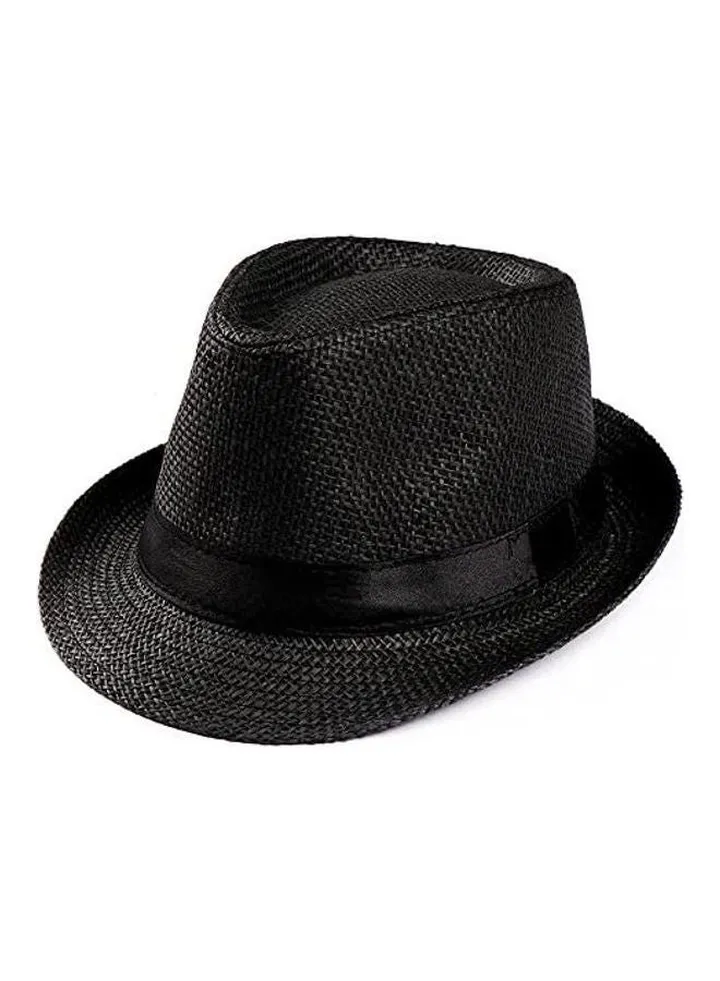 Trilby Gangster Cap Beach Sun Straw Hat Band multicolour