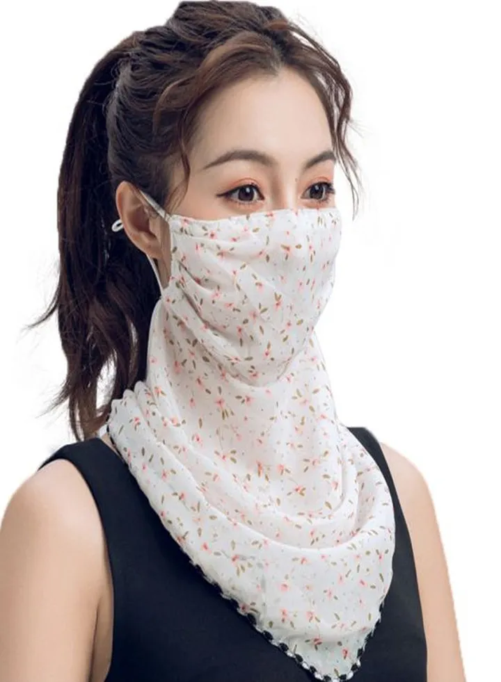 Floral Printed Face Mask White/Pink/Green