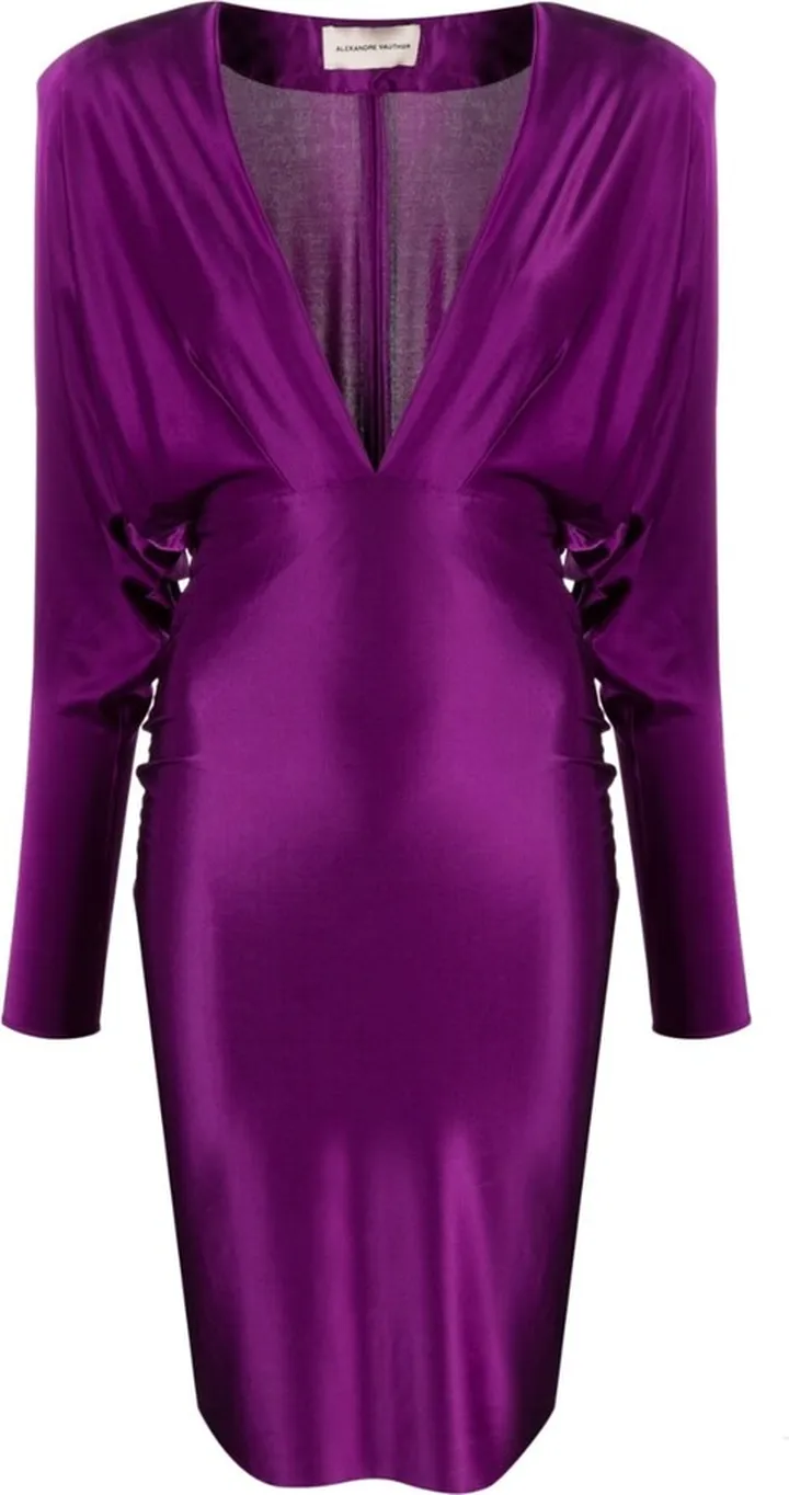 V-neck long-sleeve dress