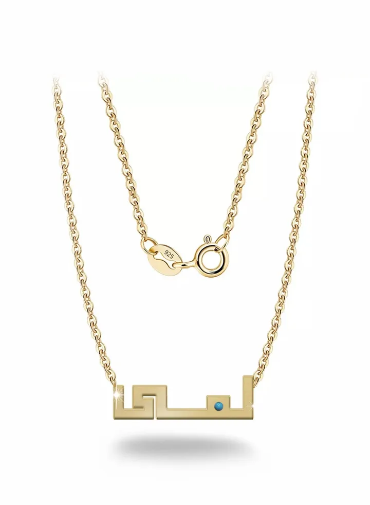Womens necklace, chain with pendant made of 925 silver, name Lama