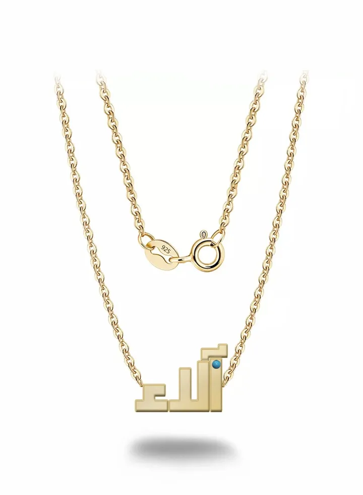 Womens necklace, chain with pendant made of 925 silver, name Alaa