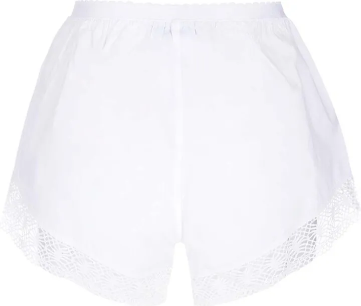 Marine Serre Logo-Band Lace-Detailed Night Shorts