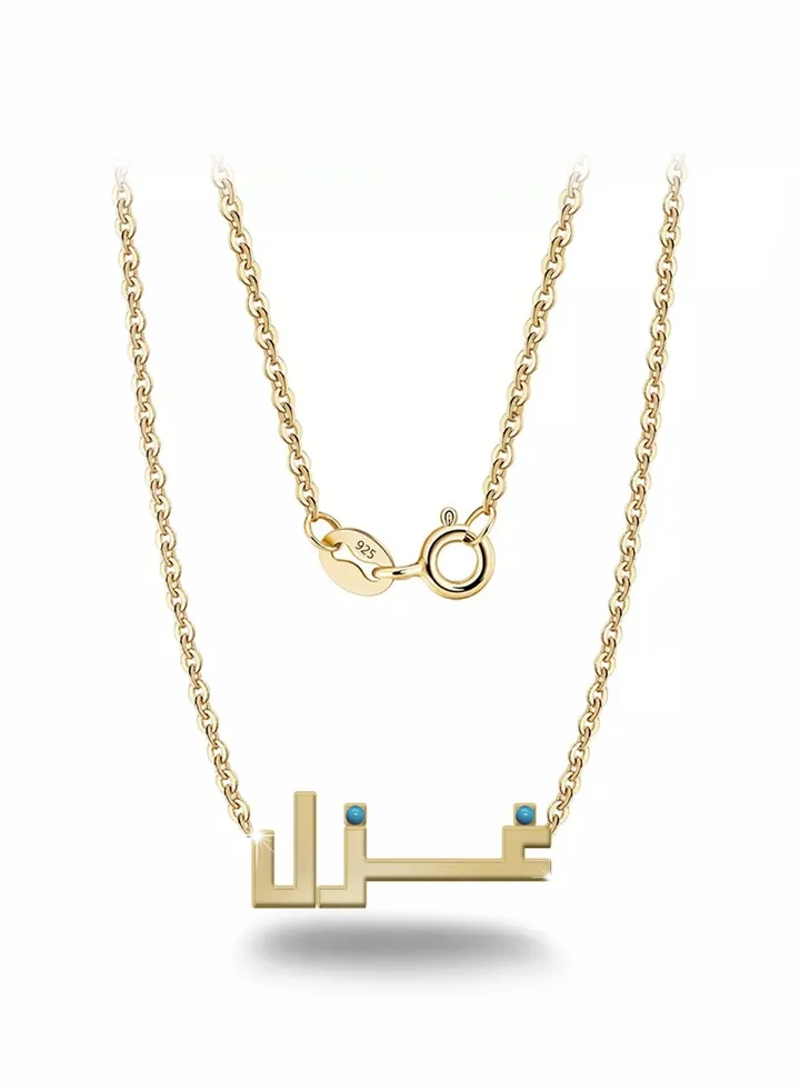Womens necklace, chain with pendant made of 925 silver, name Ghazal